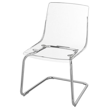 TOBIAS Chair - transparent, chrome plated - IKEA