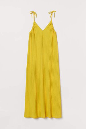 Ribbed Maxi Dress - Yellow