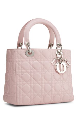 CHRISTIAN DIOR PINK CANNAGE QUILTED LAMBSKIN LADY DIOR MEDIUM