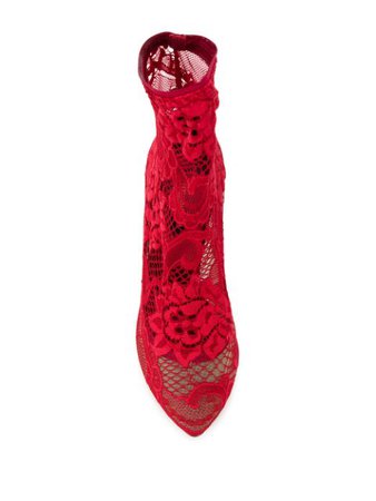 Dolce & Gabbana Lace Boots CT0524AJ315 Red | Farfetch