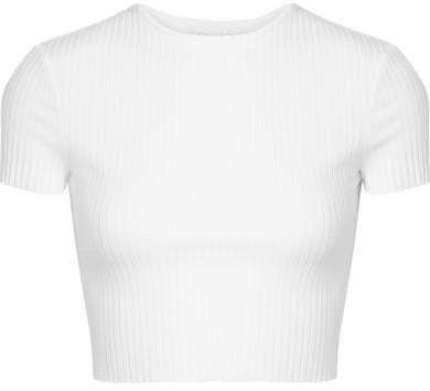 Calé - Esmée Cropped Ribbed Stretch-Jersey T -Shirt