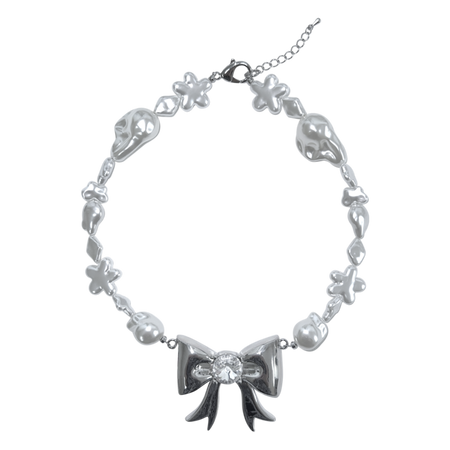 Big ribbon pearl necklace : HURJABOY