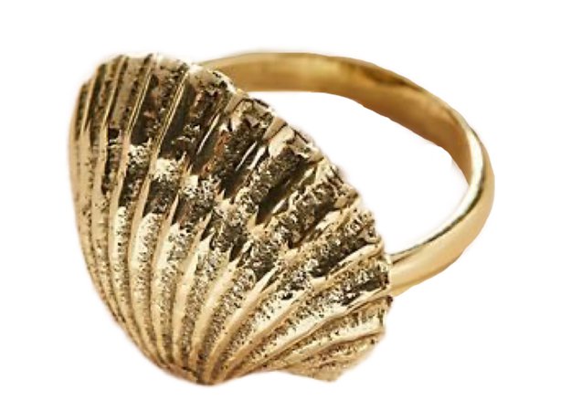 Anthropologie Gold Seashell Ring