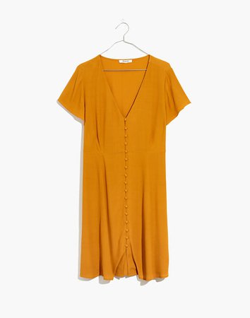 V-Neck Button-Front Dress orange