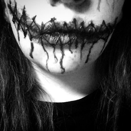 stitched mouth with blood - Google Search