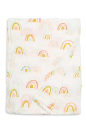 Loulou Lollipop Pastel Rainbow Muslin Swaddle Blanket | Nordstrom