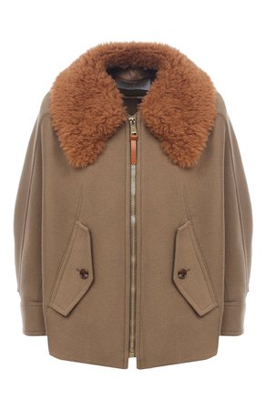 Женская коричневая шерстяная куртка CHLOÉ — купить за 160000 руб. в интернет-магазине ЦУМ, арт. CHC21SMA03072