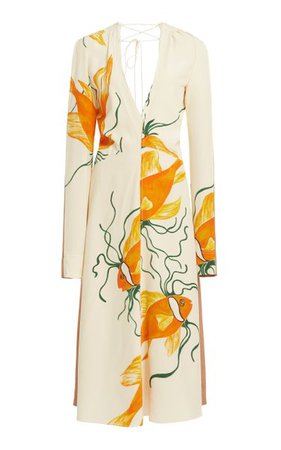 Printed Silk Midi Dress By Victoria Beckham | Moda Operandi