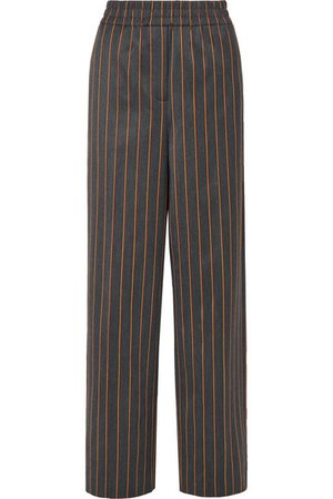 CALVIN KLEIN 205W39NYC | Striped wool and cotton-blend wide-leg pants | NET-A-PORTER.COM