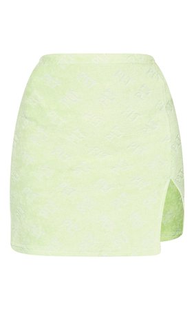 Prettylittlething Lime Towelling Mini Skirt | PrettyLittleThing CA