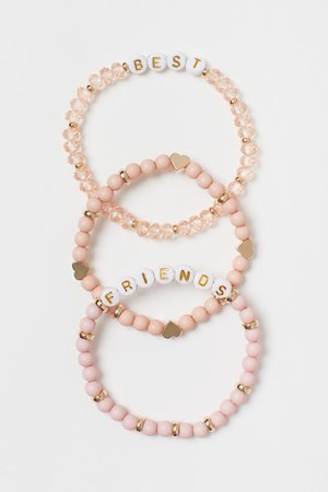 3-pack Bracelets - Light pink/Best Friends - Ladies | H&M US