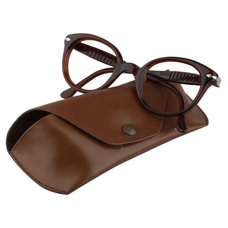 Persol Meflecto Rare Brown Eyeglasses 1940s Cicogna Ratti Torini Logo 125 Wide