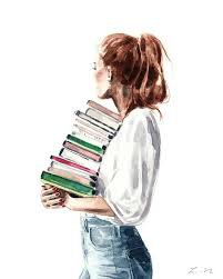 girl with books