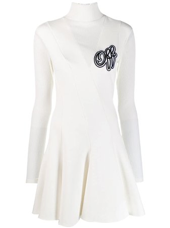 Off-White logo flared dress $1,140 - Buy AW19 Online - Fast Global Delivery, Price