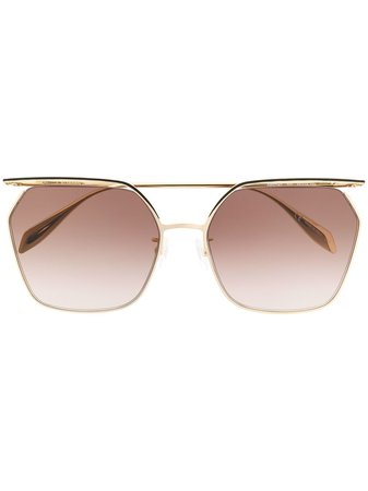 Alexander McQueen Eyewear Hexagonal Frame Sunglasses - Farfetch