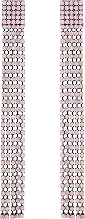 Amazon.com: Steve Madden Women's Square Fringe Chandelier Earrings Pink-Tone/Black One Size: Clothing