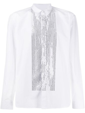 Balmain Crystal-Embellished Shirt TH12440T006 White | Farfetch