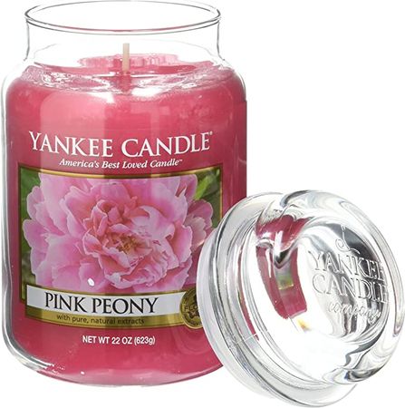 Amazon.com: Yankee Candle Pink Peony Scented, Classic 22oz Large Jar Single Wick Candle, Over 110 Hours of Burn Time : Home & Kitchen