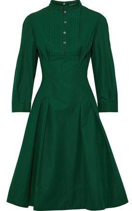 Pleated Cotton-poplin Dress
