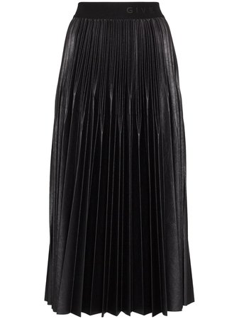Givenchy Logo Waistband Pleated Midi Skirt - Farfetch