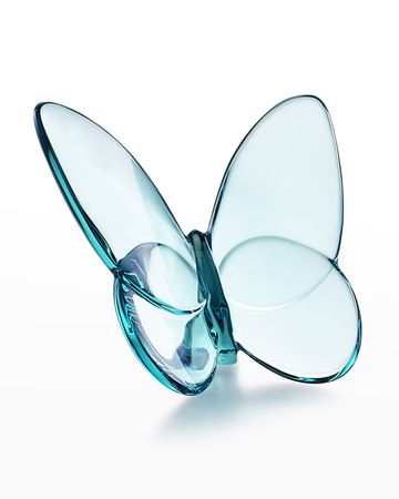 Baccarat 2.5" Lucky Crystal Turquoise Butterfly | Neiman Marcus