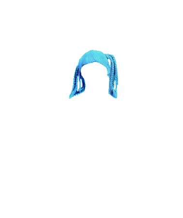 Cyan Neon Blue Hair PNG Bangs Braided Pigtails (Dei5 edit)