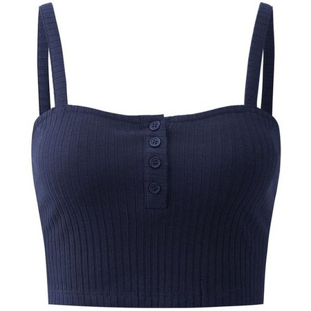 Navy Blue Cropped Tank Top