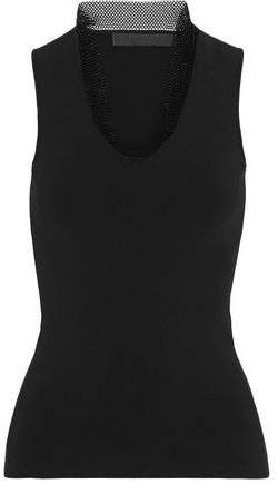 Chain-trimmed Stretch-knit Tank