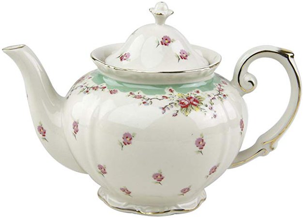 Gracie China by Coastline Imports Vintage Green Rose Porcelain 5-Cup Teapot: Amazon.ca: Home & Kitchen