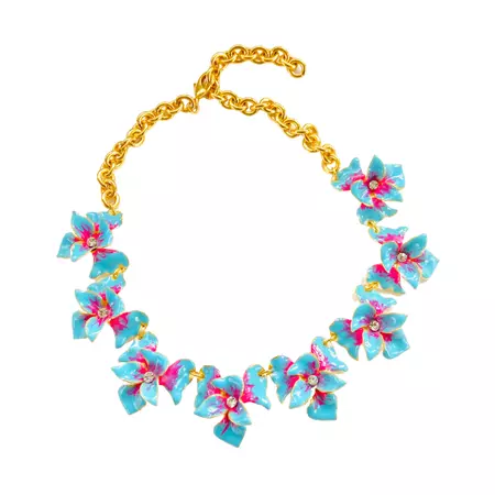 Necklace In Aqua Orchid | The Pink Reef | Wolf & Badger