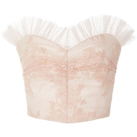 ruffled pink crop top without laces