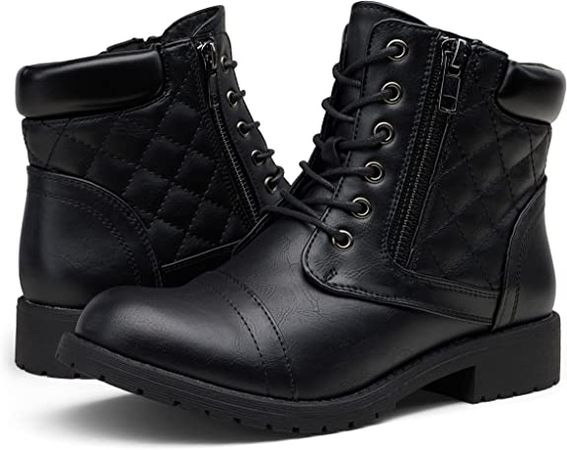 Amazon.com | Vepose Women's Fashion Ankle Booties Combat Boots for Women | Ankle & Bootie