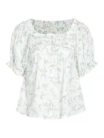 Shop D Ô E N Farley Floral Cotton-Blend Top | Saks Fifth Avenue