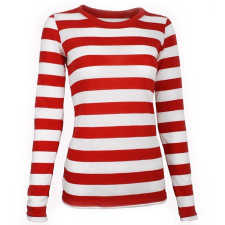 Tragic Mountain - Long Sleeve Red White Striped Women's Shirt XL - Walmart.com