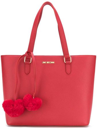 hearts embellished tote bag