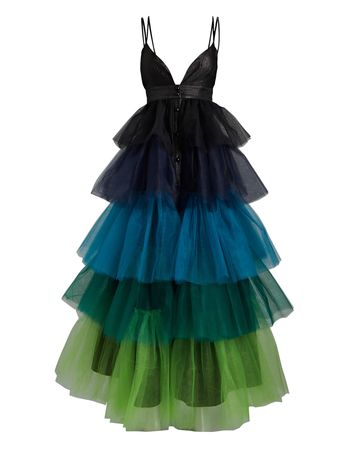 Kimberly Goldson Marli Tiered Tulle Maxi Dress In Multi | INTERMIX®