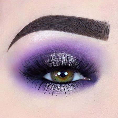 Dark Purple & Silver Eye Makeup