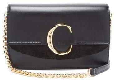 The C Mini Leather And Suede Shoulder Bag - Womens - Black