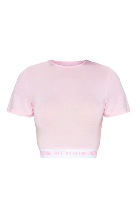 Prettylittlething Pink Tape Crop Top | Tops | PrettyLittleThing USA