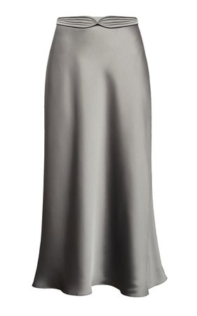 Dido Belt-Accented Satin Midi Skirt by Anna October | Moda Operandi