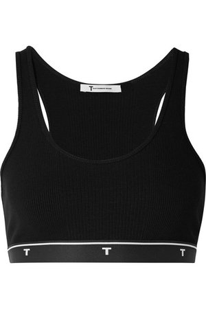 T by Alexander Wang | Cropped ribbed-knit top | NET-A-PORTER.COM