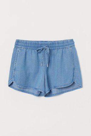 Lyocell Denim Shorts - Light denim blue - Ladies | H&M US