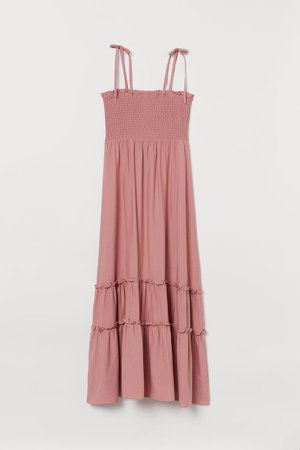 Smocked Maxi Dress - Pink