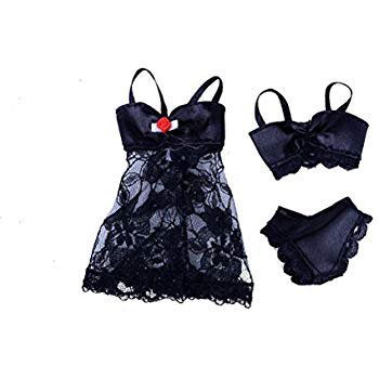Amazon.com: MagiDeal Set 3pcs Pajamas PJs Underwear Lingerie Bra Lace Coat for Barbie Doll Black: Automotive