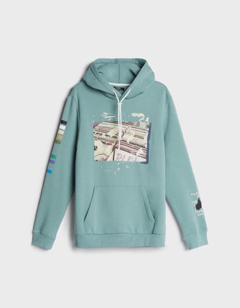 Hoodie with ripped detail - New - Bershka United States