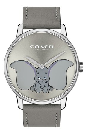 COACH x Disney Dumbo Grand Leather Strap Watch, 40mm | Nordstrom