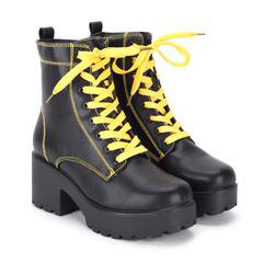 KITANA Yellow Laced Boots Size 10 | Koi