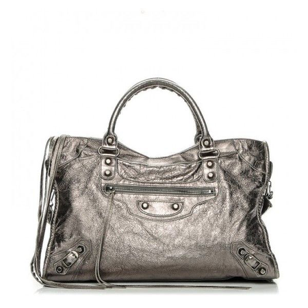 Balenciaga bag city purse silver grey