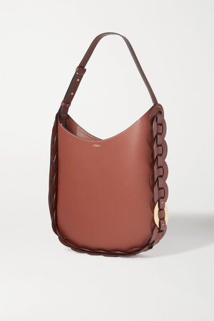 Brown Darryl medium braided textured-leather shoulder bag | Chloé | NET-A-PORTER