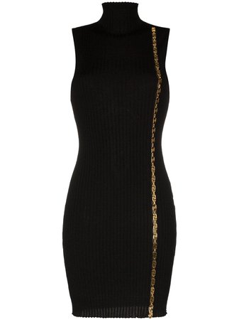 Versace Ribbed Mini Dress A84599A232013 Black | Farfetch